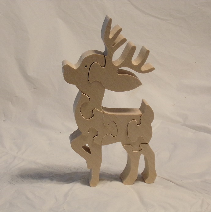 Wooden Reindeer Puzzles and Ornaments  For Sale