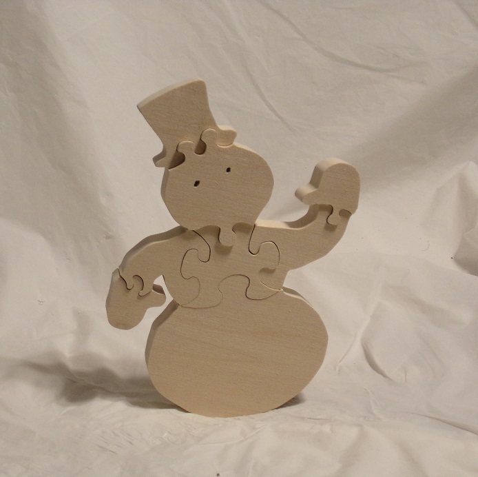 Wooden Snowman Puzzles and Ornaments  For Sale