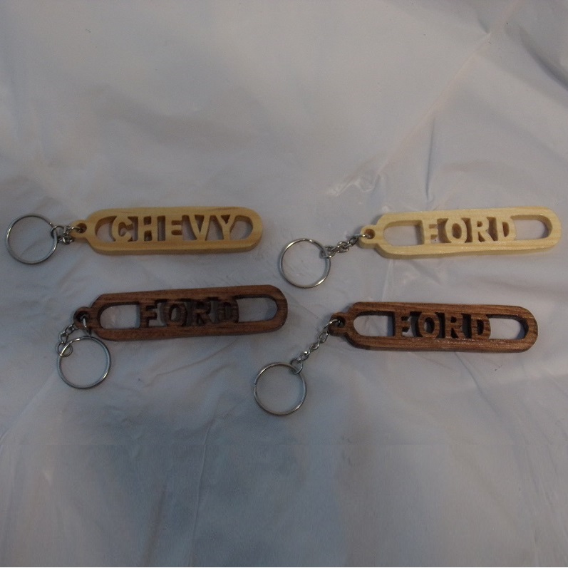 Custom Wood Gifts | Assorted Wooden Key Fobs For Sale
