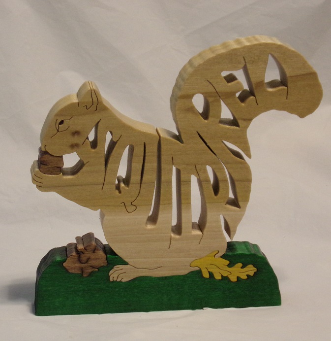 Wood Squirrel Animal Statuette For Sale