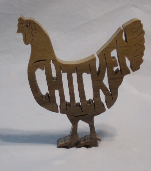Wood Chicken Statuette and gifts For Sale
