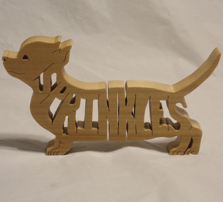 Custom Name Wood Chihuahua Statuettes and gifts For Sale