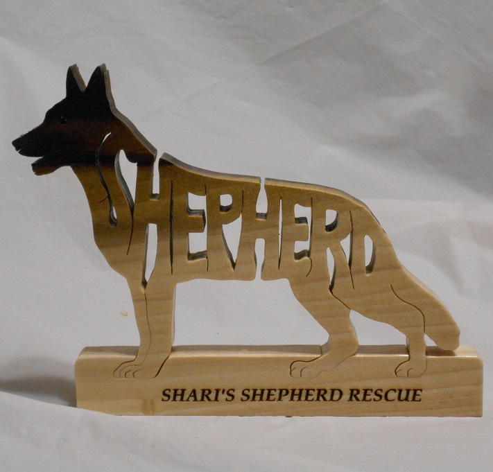Custom Engraved Name Wood Shepherd Statuettese