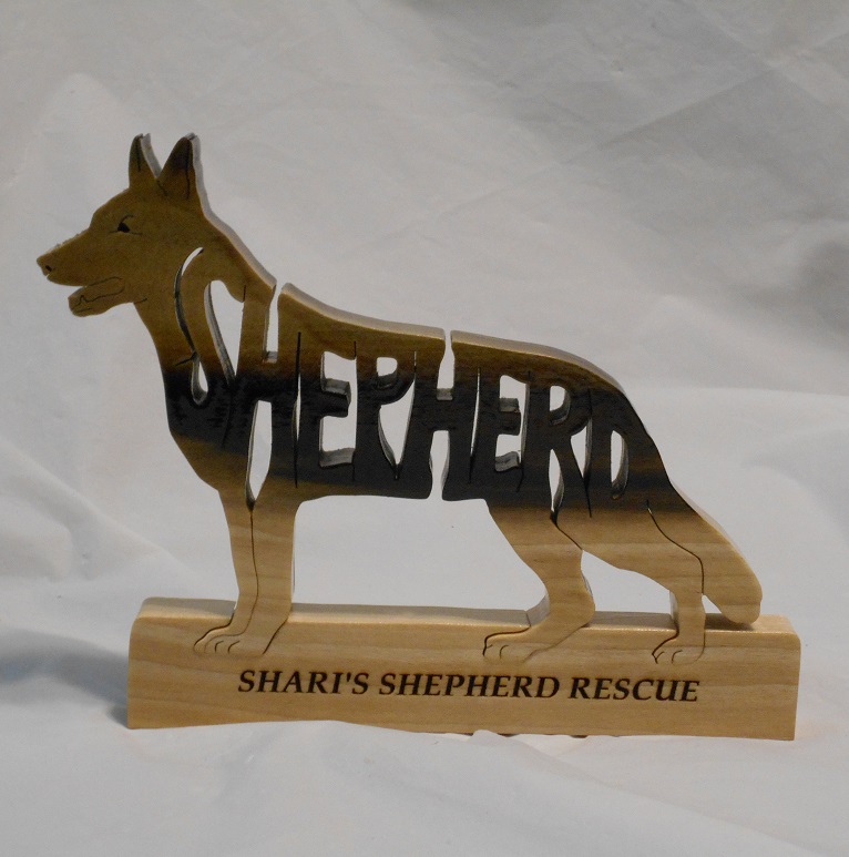 Custom Engraved Name Wood Shepherd Statuettese