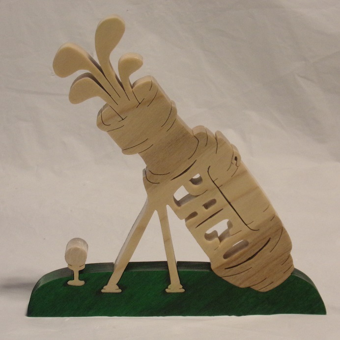 Custom Name Wood Golf Statuettes and gifts For Sale