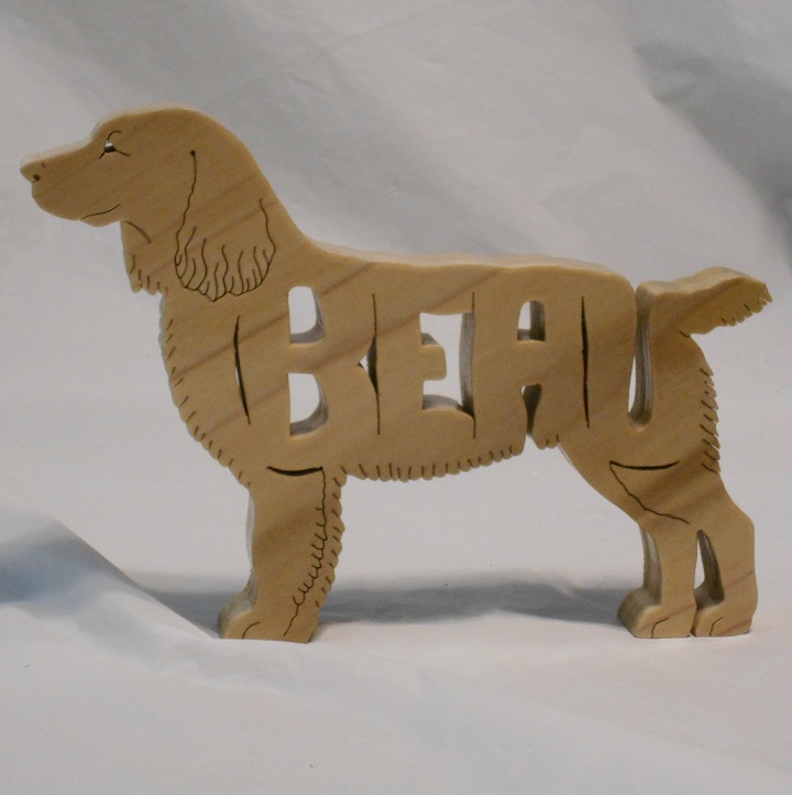 Custom Name Wood Boykin Dog Breed Statuettes
