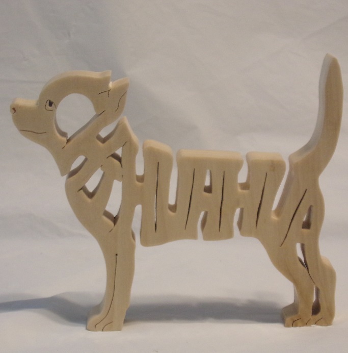 Wood Chihuahua Statuette For Sale