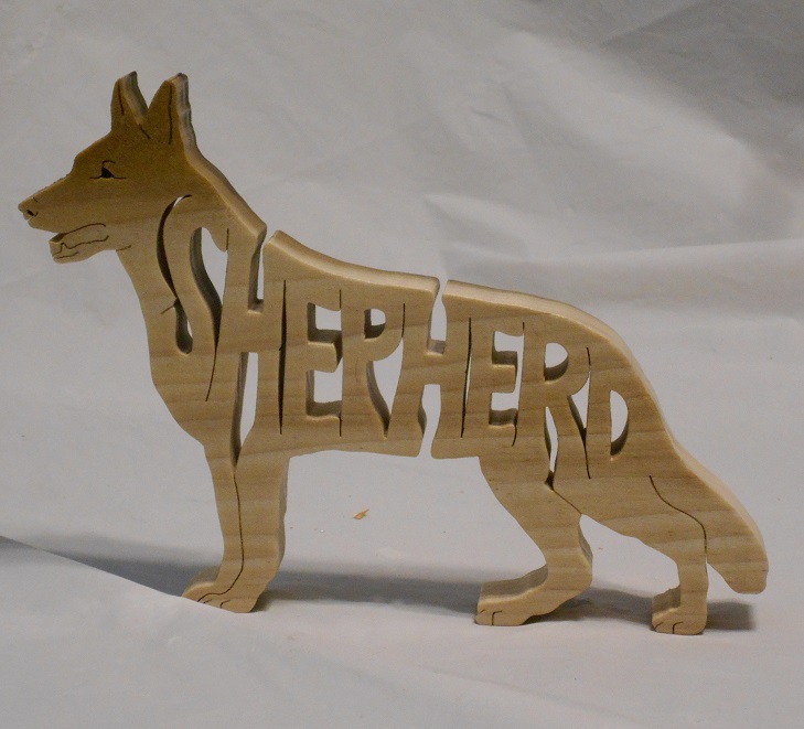 Wood Shepherd Statuette For Sale