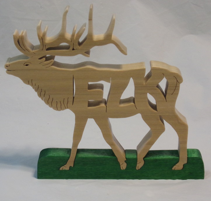 Wood Elk Statuette For Sale