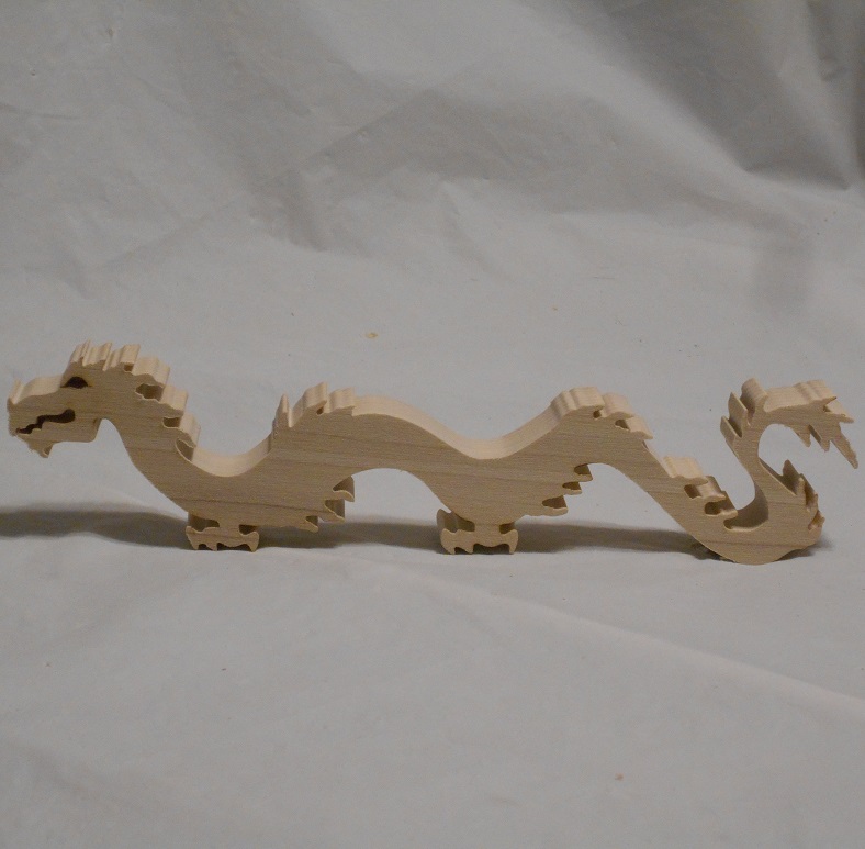 Wood Dragon Fantasy Creature Statuette For Sale