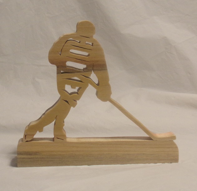 Wood Hockey Statuette For Sale