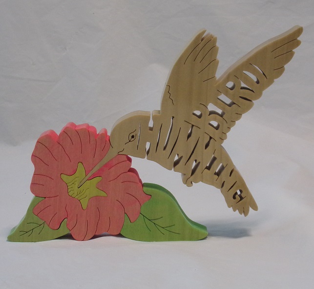 Wood Hummingbird Statuette For Sale