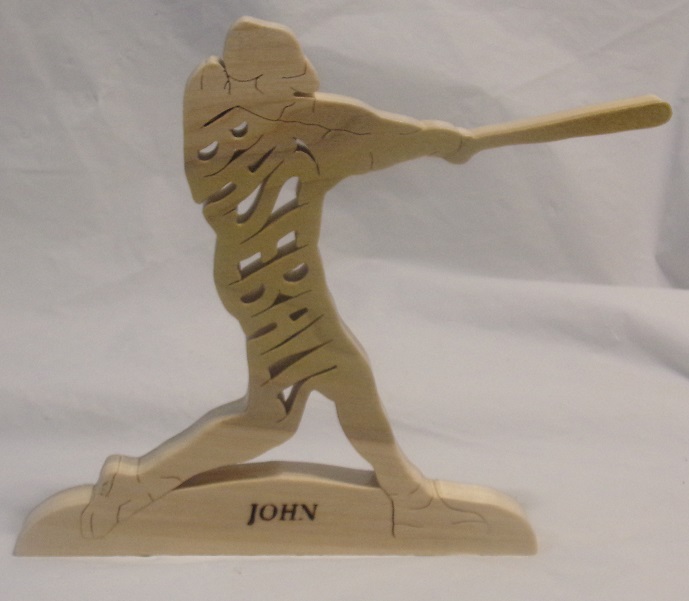 Custom Name Wood Baseball Statuettes and gifts For Sale