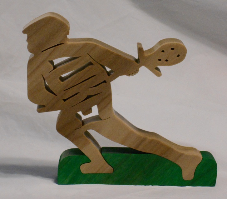 Custom Name Wood Lacrosse Statuettes and gifts For Sale