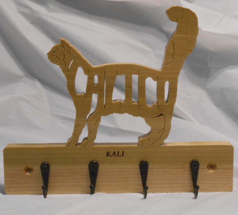 Engraved Cat Wood Wall Hangers For Sale