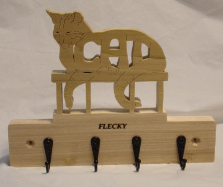 Engraved Cat Wood Wall Hangers For Sale