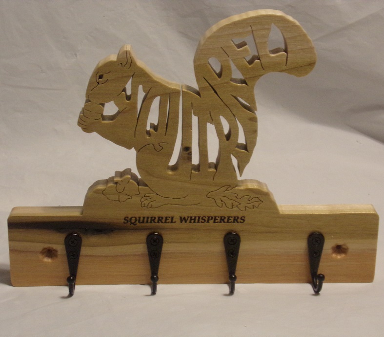 Custom Name Squirrel Wood Wall Hangers For Sale