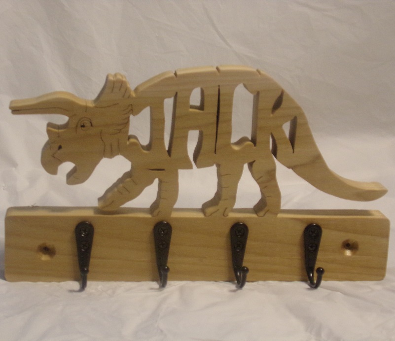 Custom Triceratops Wood Wall Hangers For Sale