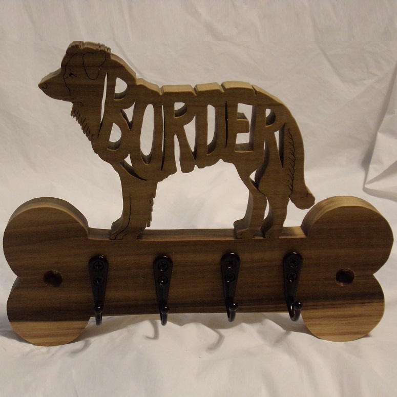 Border Wood Dog Breed Leash Hangers For Sale