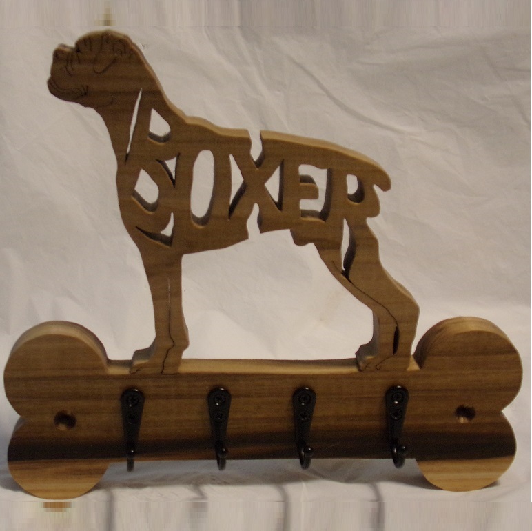 Boxer Wood Dog Breed Leash Hangers For Sale