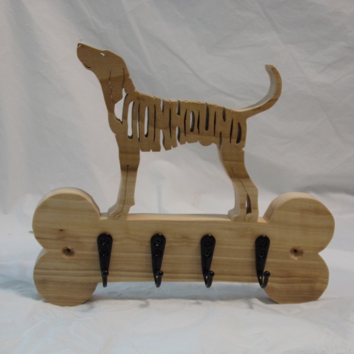 Coonhound Wood Dog Breed Leash Hangers For Sale