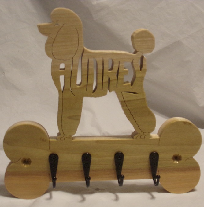 Custom Name Poodle Wood Wall Hangers For Sale