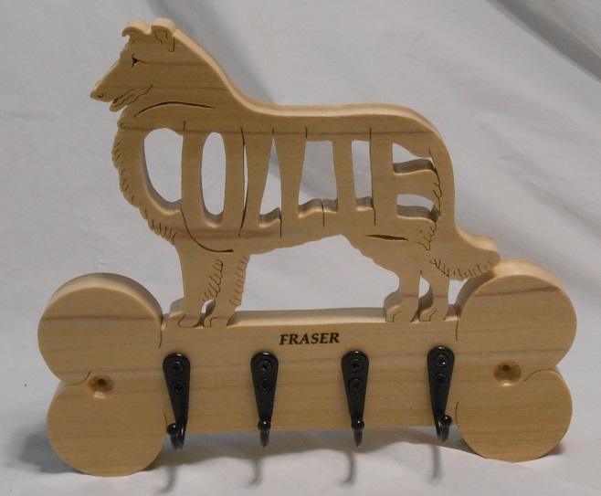 Custom Name Collie Wood Wall Hangers For Sale