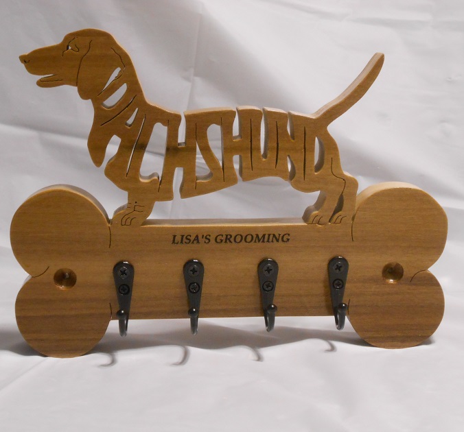 Custom Name Dachshund Wood Wall Hangers For Sale