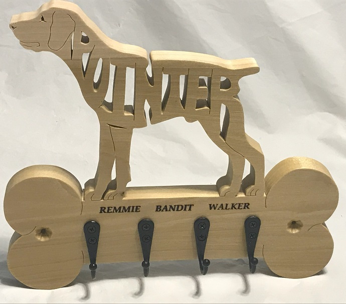 Custom Engraved Pointer (GSH) Wood Wall Hangers For Sale