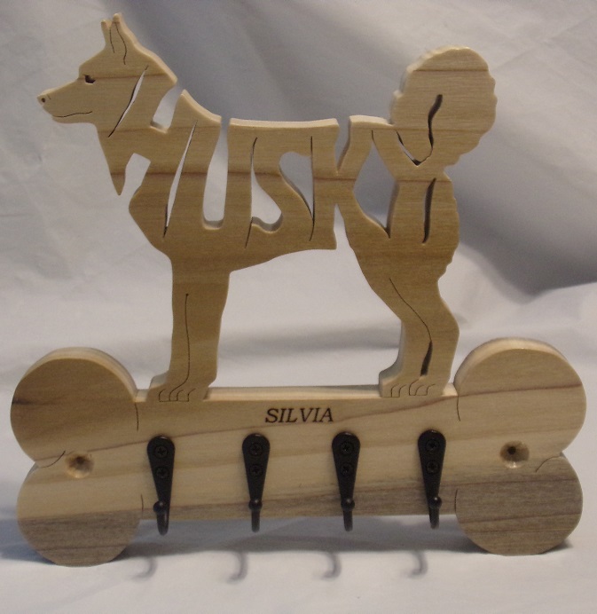 Custom Name Engraved Husky dog breed Wood Wall Hangers For Sale