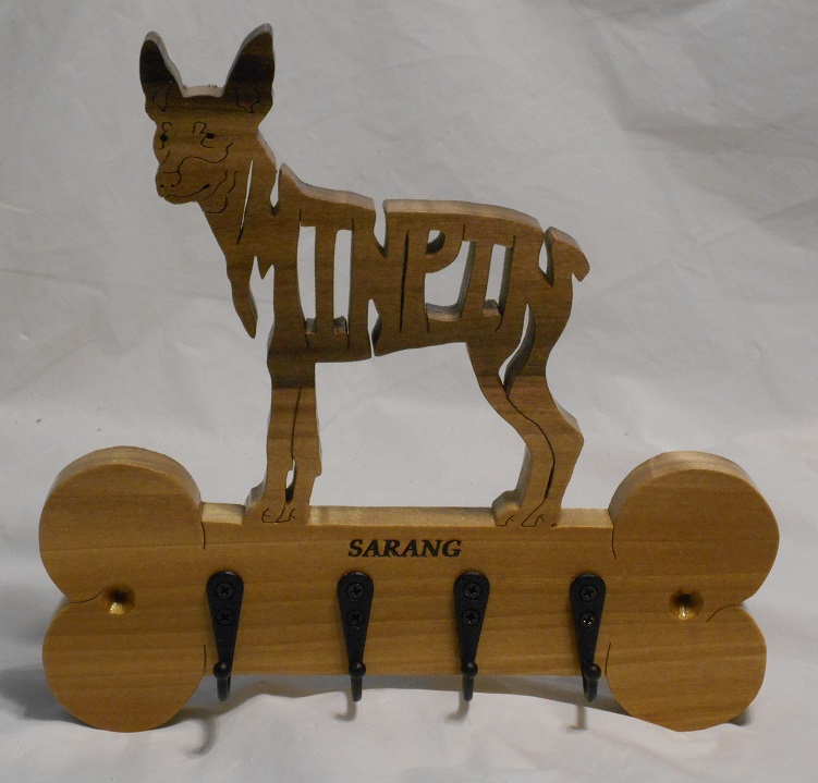 Custom Engraved Minpin (Miniature Pinscher) Wood Wall Hangers For Sale