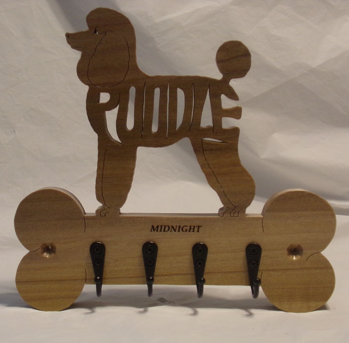 Custom Engraved Poodle Wood Wall Hangers For Sale