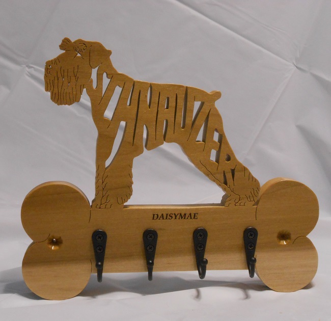 Custom Name Schnauzer Wood Wall Hangers For Sale