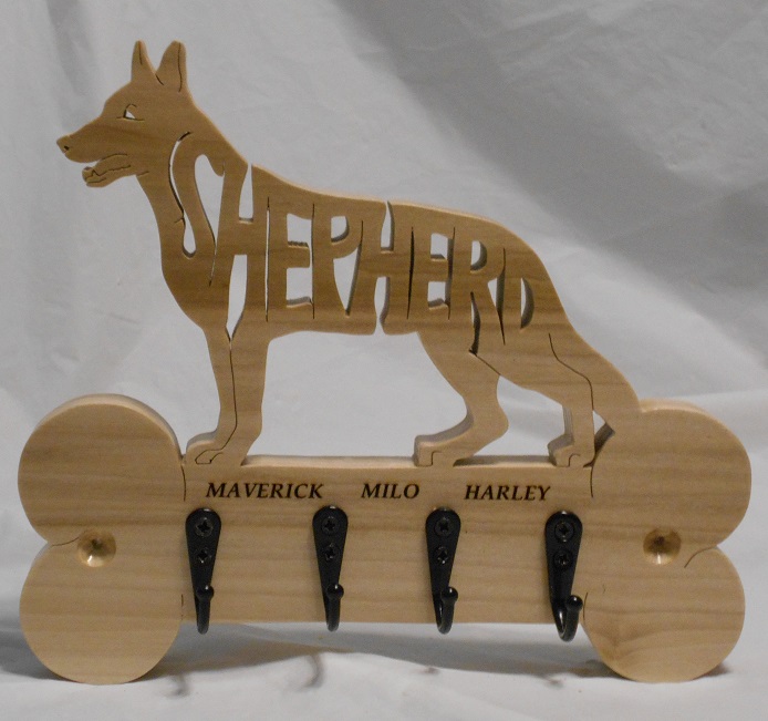 Custom Engraved German Shepherd dog breed Wood Wall Hangers For Sale