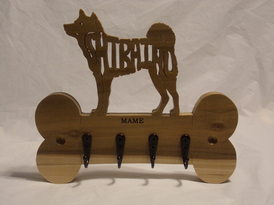 Custom Name Engraved Shiba Inu dog breed Wood Wall Hangers For Sale