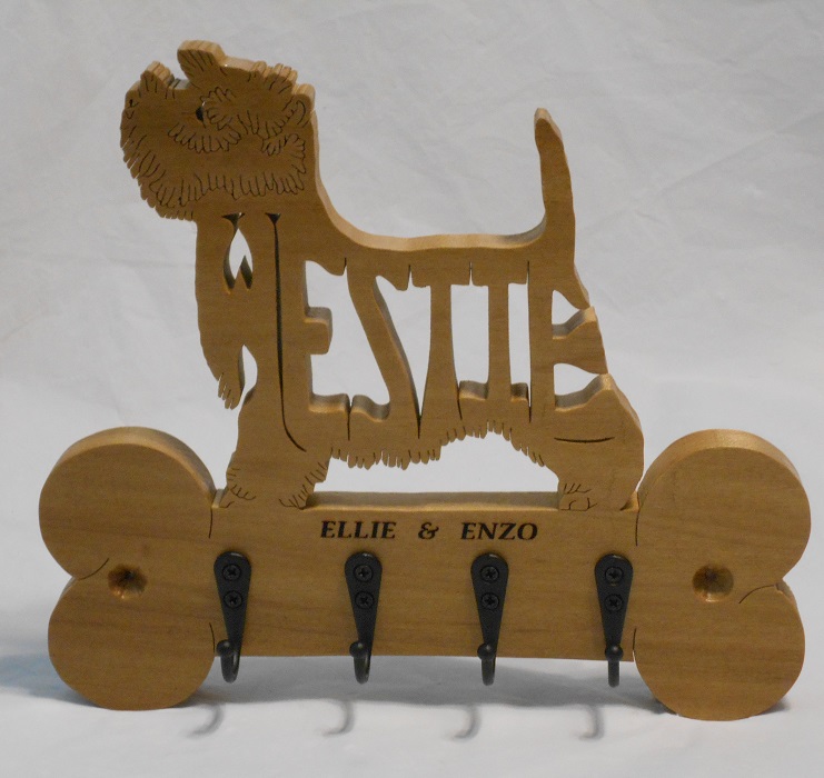 Custom Name Engraved Westie dog breed Wood Wall Hangers For Sale
