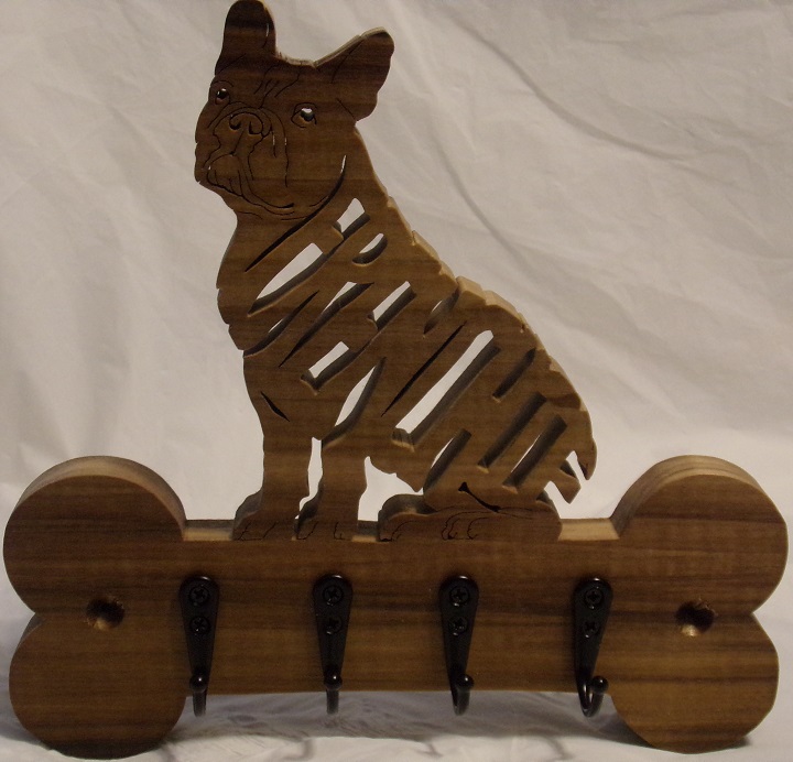 Frenchie Wood Dog Breed Leash Hangerss For Sale