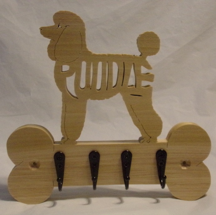 Poodle Wood/Leash Wall Hangers For Sale