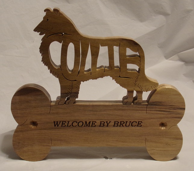 Wood Collie Memorial Plaques For Sale